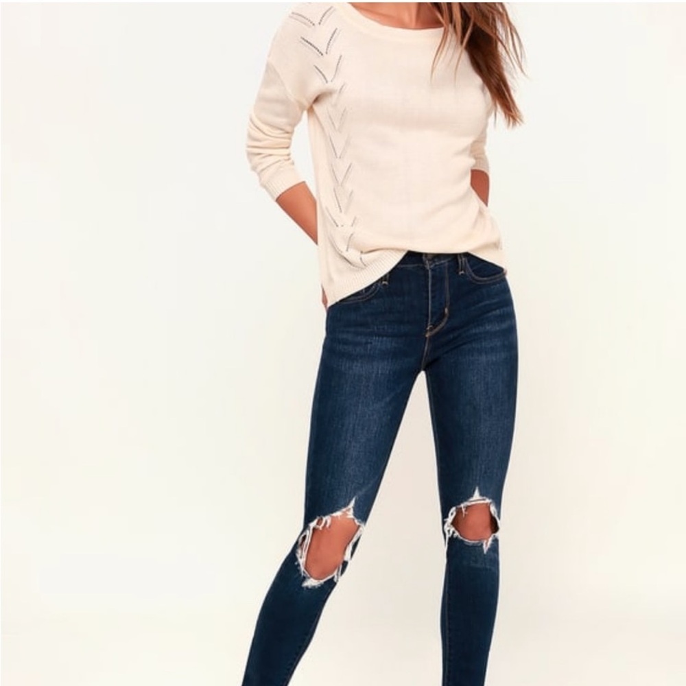 33. Lulu's Pointelle Me More Cream Knit Sweater